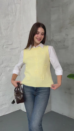 Acı Kahve Serpme Fiyonk Detaylı Süveter EY2440-Acı Kahve