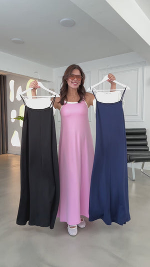 Pembe İçi Atletli Kloş Elbise 4810-Pembe