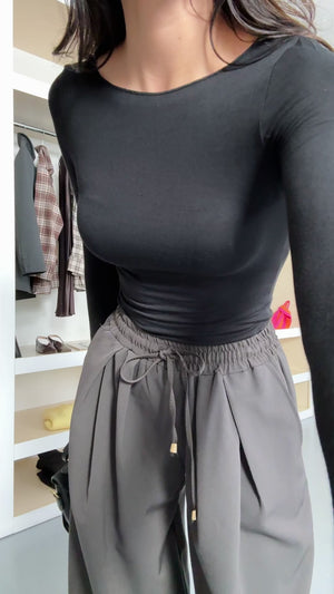 Kahve Beli Bağcıklı Şalvar Pantolon 51224-KAHVE