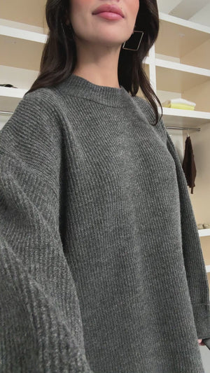 Antrasit Oversize Örme Takım 25812-Antrasit