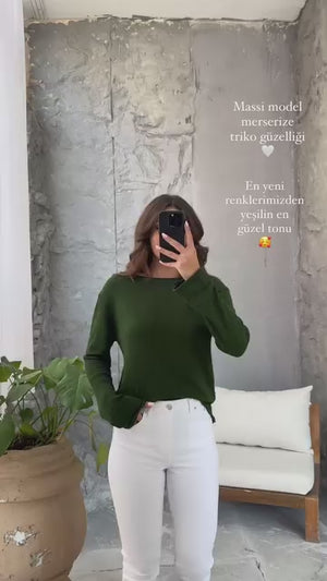 Yeşil Massi Model İnce Merserize Triko