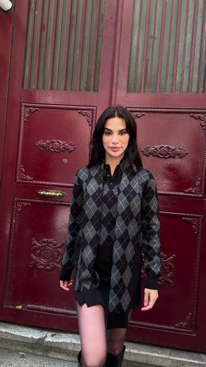 Siyah Sim Detaylı Atkılı Triko Kazak 2620-Siyah